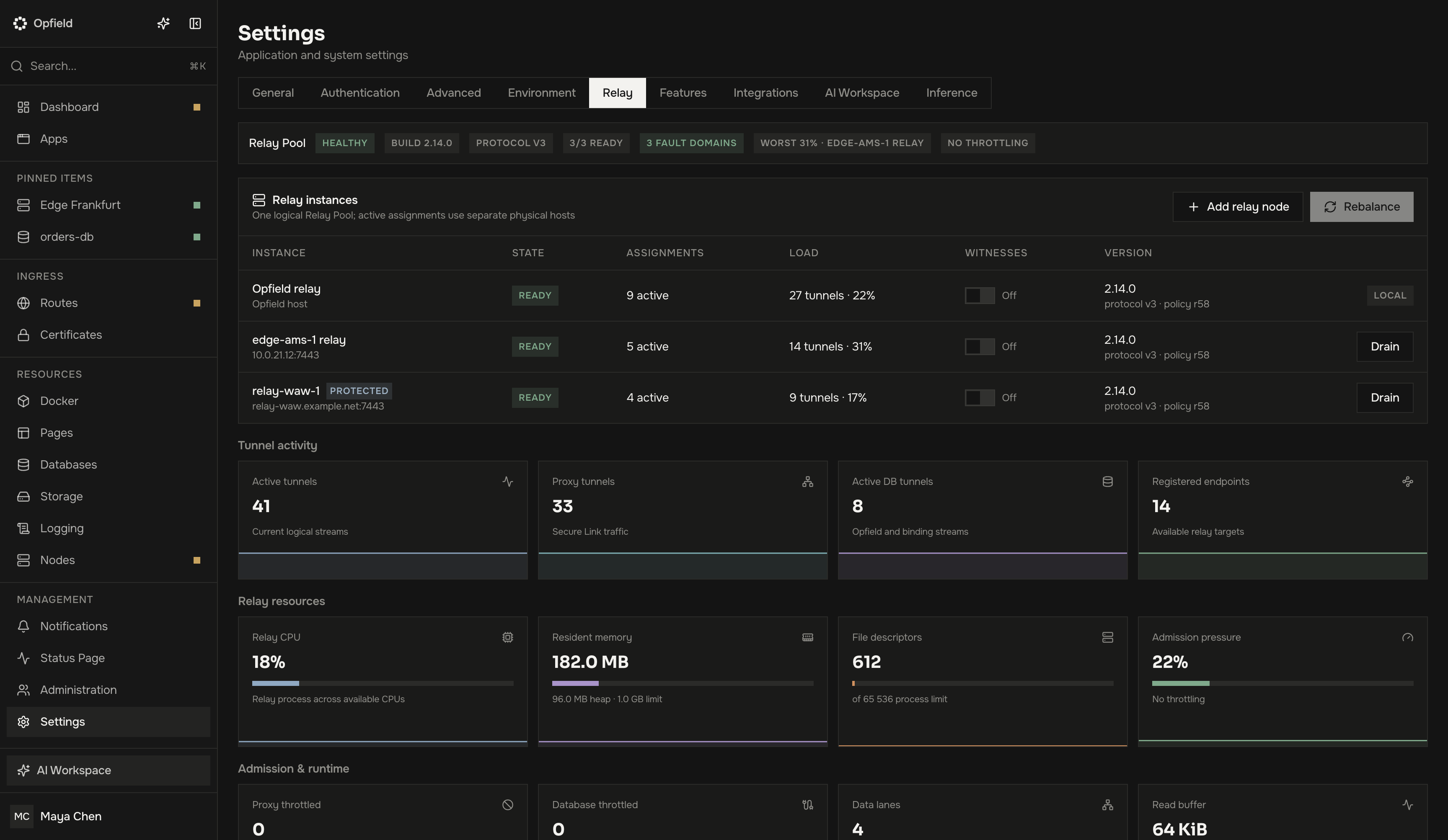 Relay-Pool unter Settings → Relay mit einem als Protected gekennzeichneten Relay